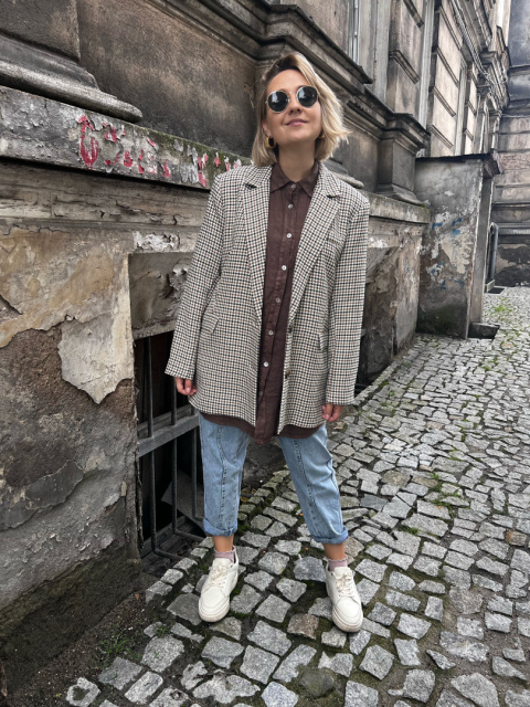 Marynarka ROY pepitka brąz Marynarka ROY pepitka brąz