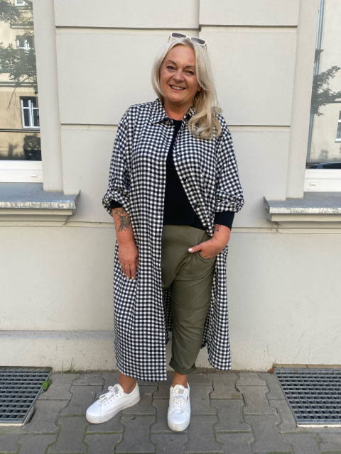 Koszula sukienka SOFIA biało-czarna Koszula sukienka SOFIA biało-czarna
