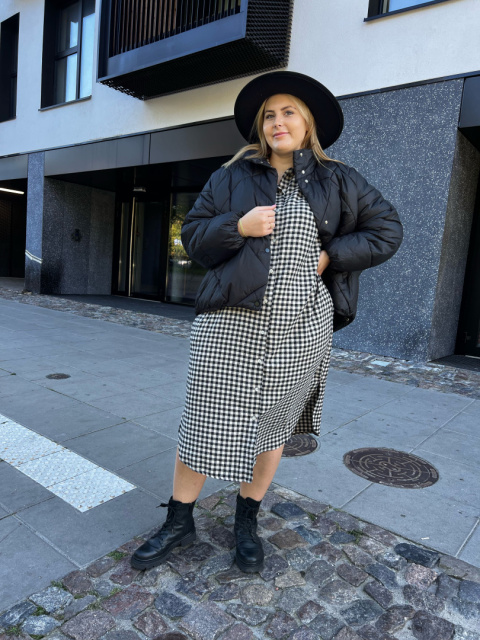 Koszula sukienka SOFIA beżowo-czarna Koszula sukienka SOFIA beżowo-czarna