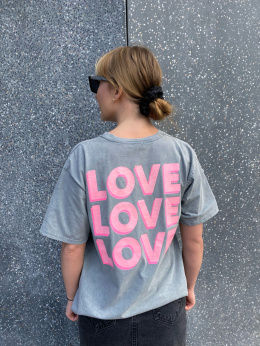 Bluzka t-shirt MILA love szara