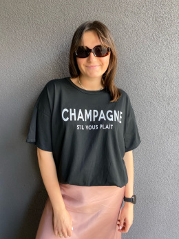 Tshirt bluzka DORA czarna champagne