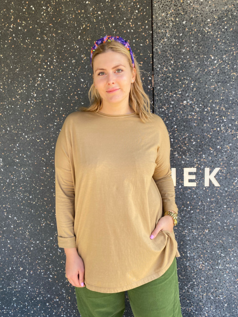 Bluzka t-shirt PELA camel Sun Sun