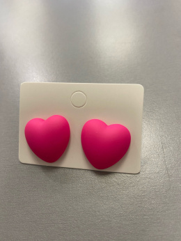 Kolczyki SERDUSZKA 3D fuksja
