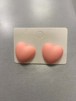 Kolczyki SERDUSZKA 3D rosa
