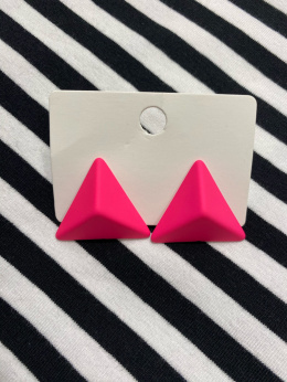 Kolczyki TRIANGLE neon pink