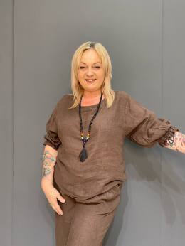 Bluzka Koszula FLO czekolada
