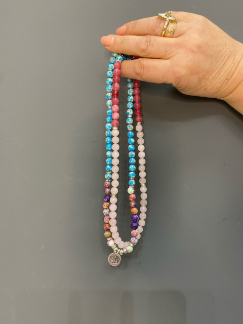 Naszyjnik BOHO kamienie pastele Naszyjnik BOHO kamienie pastele