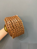 Pasek skórzany BOHO szeroko camel