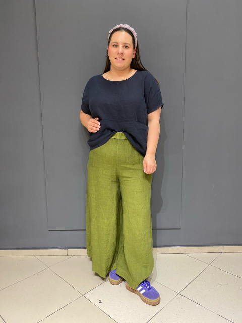 Spodnie kuloty LINO Wendy Trendy szpinak Spodnie kuloty LINO Wendy Trendy szpinak