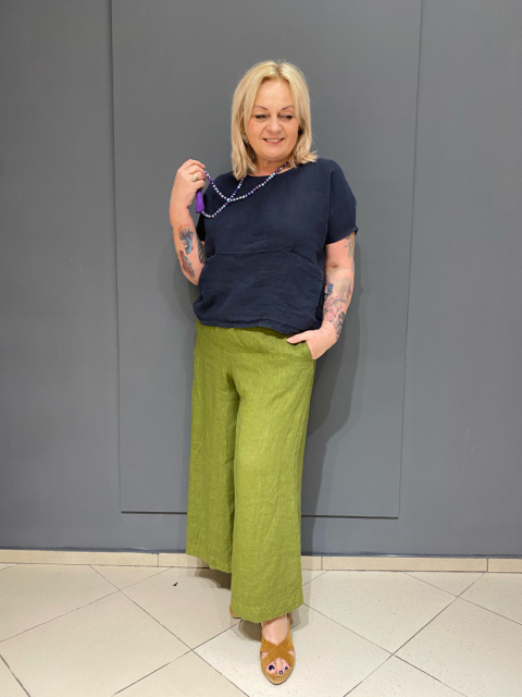 Spodnie kuloty LINO Wendy Trendy szpinak Spodnie kuloty LINO Wendy Trendy szpinak