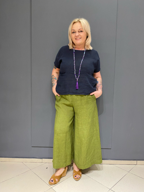 Spodnie kuloty LINO Wendy Trendy szpinak Spodnie kuloty LINO Wendy Trendy szpinak