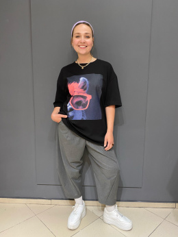 T-shirt TULIA LAMA czarna