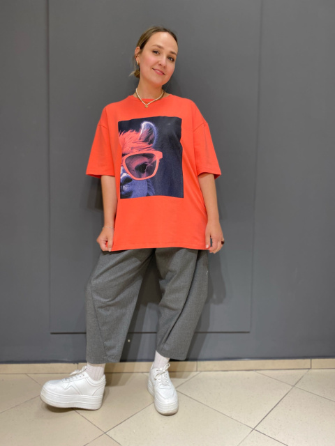 T-shirt TULIA LAMA koral T-shirt TULIA LAMA koral