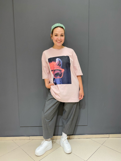 T-shirt TULIA LAMA puder T-shirt TULIA LAMA puder