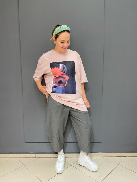 T-shirt TULIA LAMA puder T-shirt TULIA LAMA puder