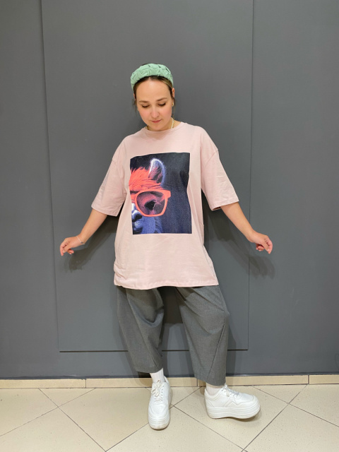 T-shirt TULIA LAMA puder T-shirt TULIA LAMA puder