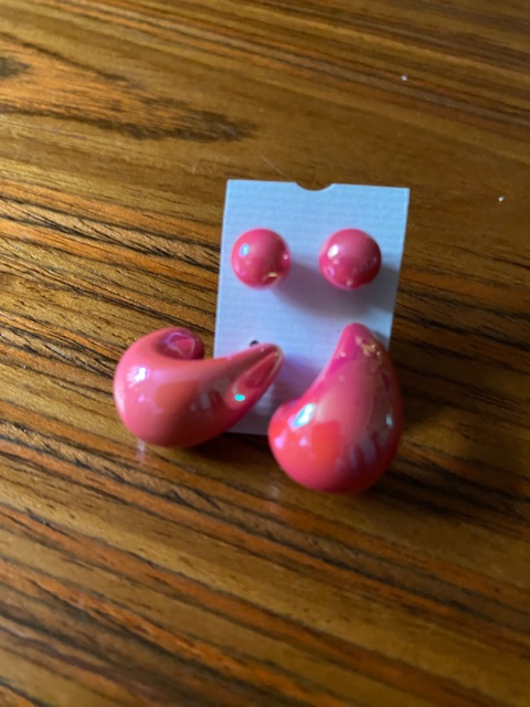 Kolczyki Łezka i Kropka pink perła Kolczyki Łezka i Kropka pink perła