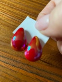 Kolczyki ŁEZKA perła red