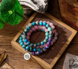 Naszyjnik BOHO różowy kwarc