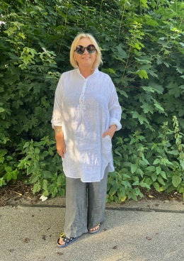 Koszula tunika BELIA Wendy Trendy len bianco