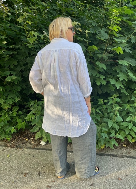 Koszula tunika BELIA Wendy Trendy len bianco Koszula tunika BELIA Wendy Trendy len bianco