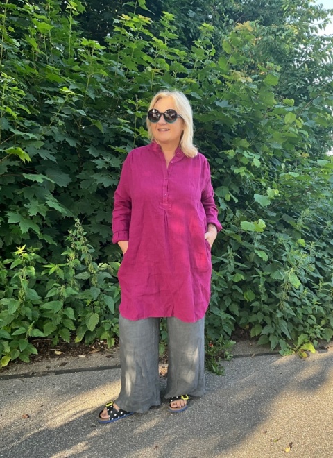 Koszula tunika BELIA Wendy Trendy len magenta Koszula tunika BELIA Wendy Trendy len magenta