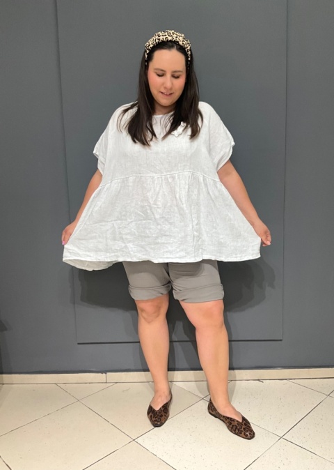 Bluzka POPI len bianco Bluzka POPI len bianco