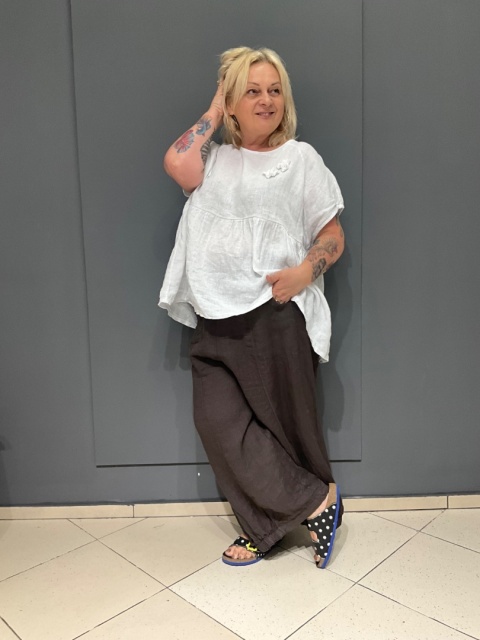 Bluzka POPI len bianco Bluzka POPI len bianco