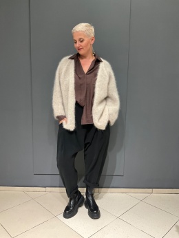 Sweter kardigan GIRL krem