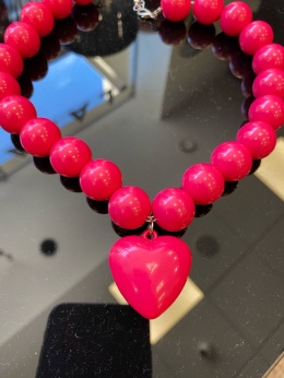 Naszyjnik serce pink