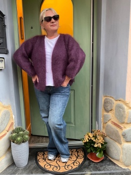 Sweter kardigan NINA GIANCHI Śliwka