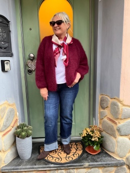 Sweter kardigan NINA GIANCHI burgund
