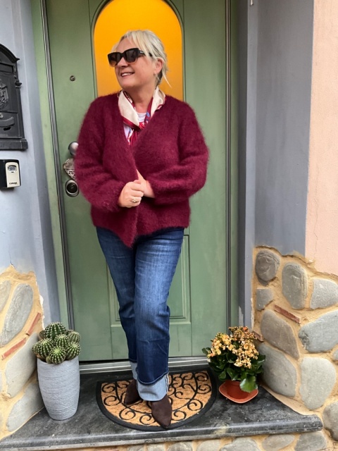 Sweter kardigan NINA GIANCHI burgund Sweter kardigan NINA GIANCHI burgund
