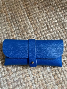 Skórzane etui na okulary OKS blue