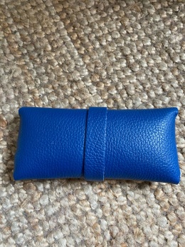 Skórzane etui na okulary OKS blue