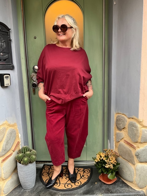 Spodnie BANDI Wendy Trendy sztruks bordo Spodnie BANDI Wendy Trendy sztruks bordo