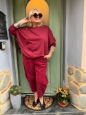 Spodnie BANDI Wendy Trendy sztruks bordo
