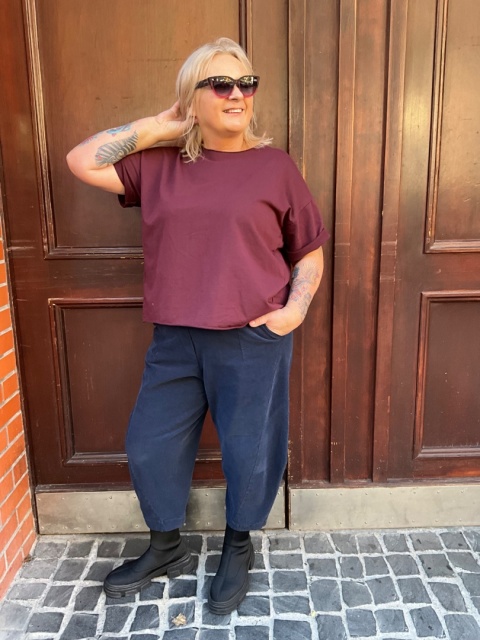 Spodnie BANDI Wendy Trendy sztruks navi