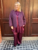 Sweter kardigan NINA GIANCHI Śliwka