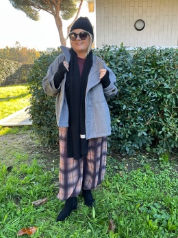 Czapka i szal MIRA nero