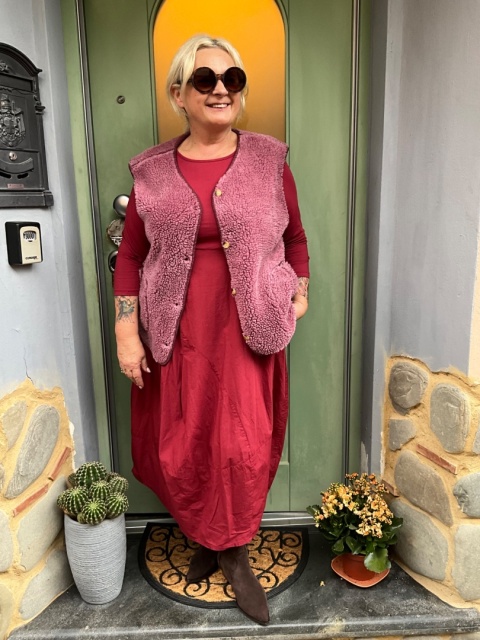 Kamizelka baranek MELA różana