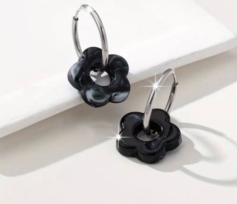Kolczyki KWIATEK grafit