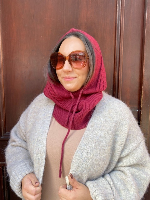 Czapka BALAKLAVA bordo