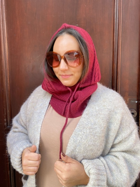 Czapka BALAKLAVA bordo