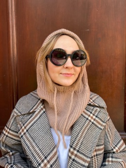 Czapka BALAKLAVA różowy beż