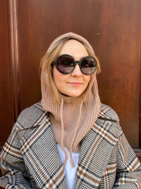 Czapka BALAKLAVA różowy beż