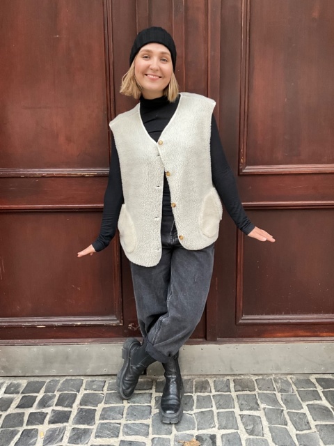 Kamizelka baranek MELA krem