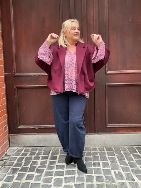 Koronkowa bluzka GLAMM wrzos