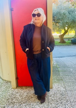 Kurtka NOTE Miya baranek choco