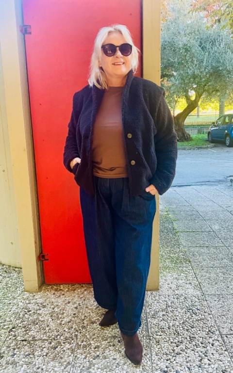 Kurtka NOTE Miya baranek choco